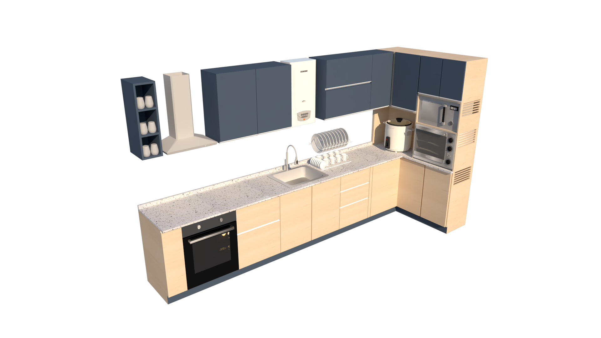Diseño y renderizado de mueble cocina  (Práctica profesional en Strauss, Concepción)